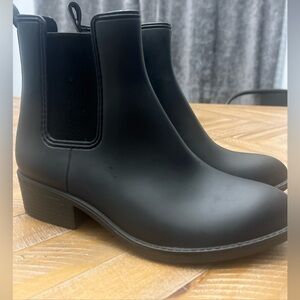 Women’s Jeffrey Campbell Havana Last Rain Boots, Black Matte, Size 7, EUC!